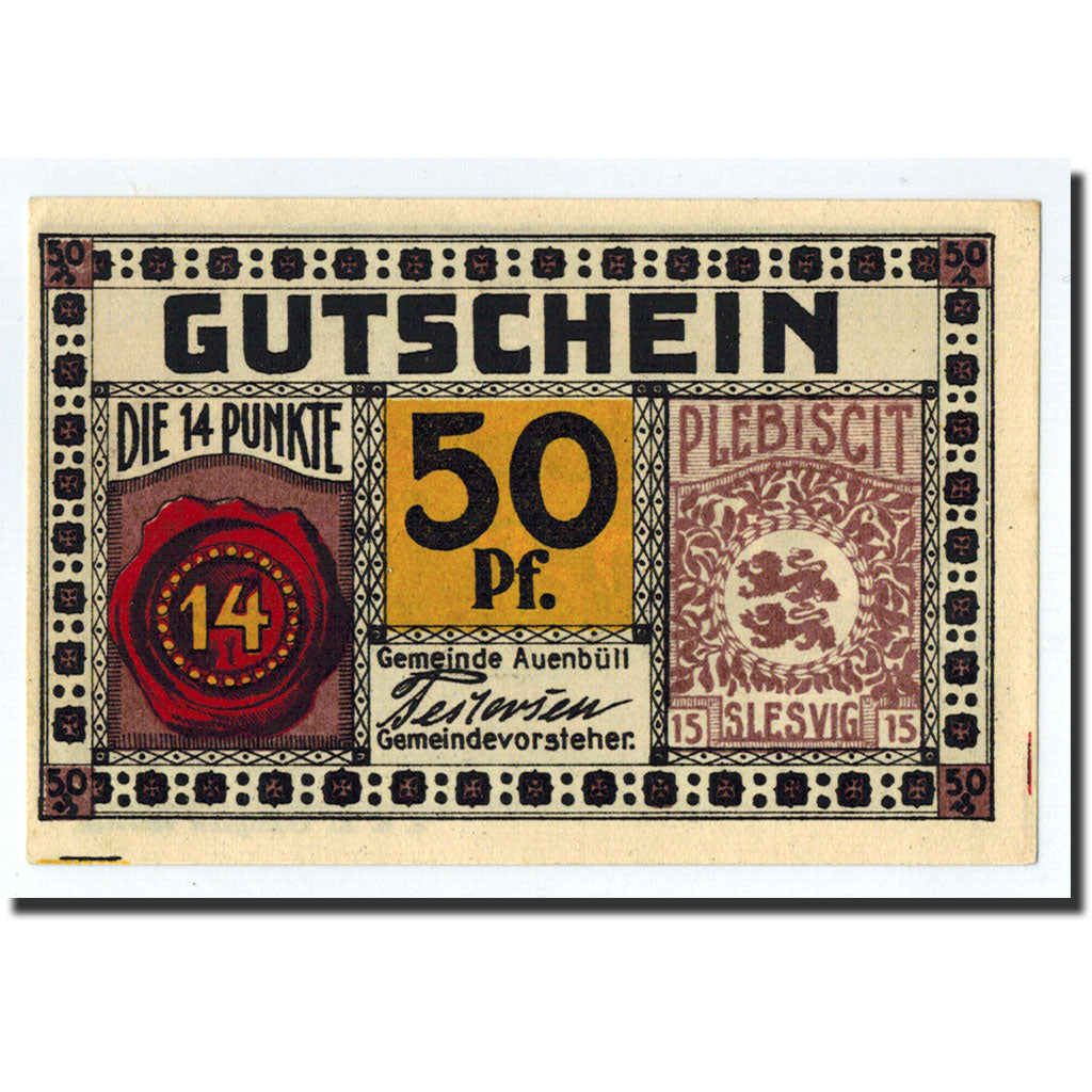 Banknote, Germany, Auenbüll, 50 Pfennig, paysage, O.D, Undated, UNC(63)