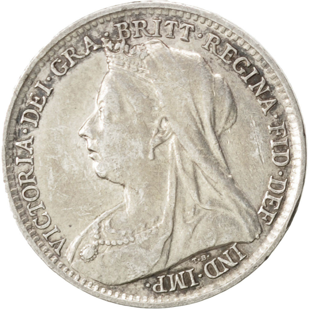 GREAT BRITAIN, 3 Pence, 1895, KM #777, EF(40-45), Silver, 16, 1.44