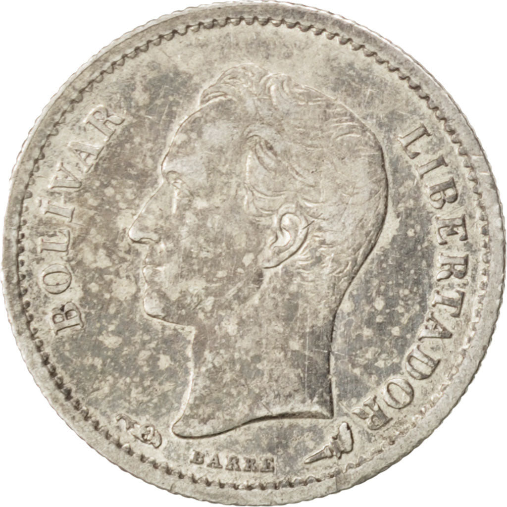 VENEZUELA, 25 Centimos, 1901, KM #20, EF(40-45), Silver, 20, 1.26