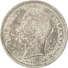 VENEZUELA, 25 Centimos, 1901, KM #20, EF(40-45), Silver, 20, 1.26