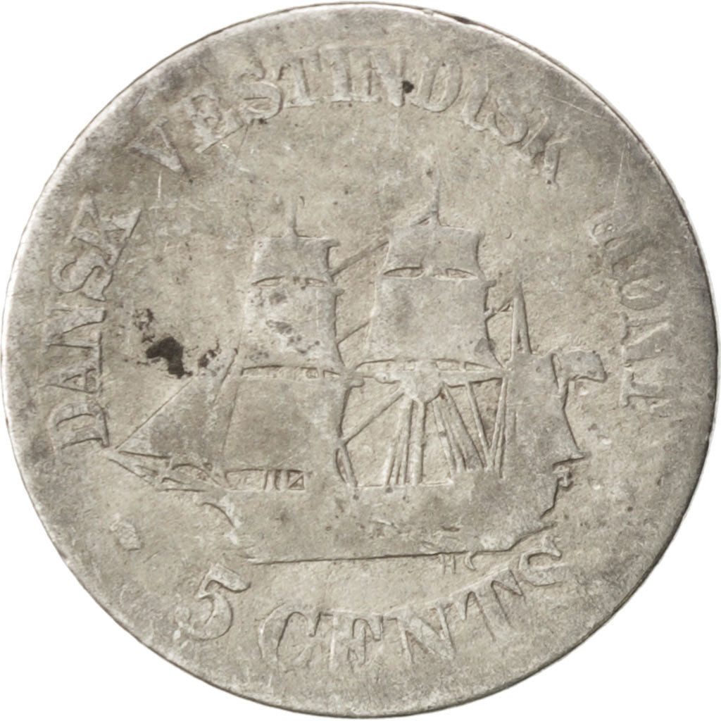 Indes danoises, Frederik VII, 5 Cents, 1859, KM 65