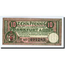 Banconote, Germania, Frankfurt a Oder Stadt, 10 Pfennig, château, O.D, SPL