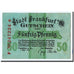 Biljet, Duitsland, Frankfurt am Main Stadt, 50 Pfennig, Ecusson, 1917