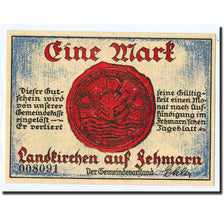 Billet, Allemagne, Landkirchen auf Fehmarn Gemeinde, 1 Mark, Ecusson, O.D, SPL