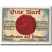 Billet, Allemagne, Landkirchen auf Fehmarn Gemeinde, 1 Mark, Ecusson, O.D, SPL