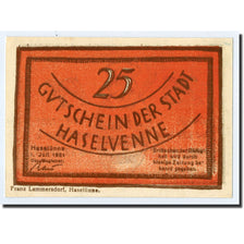 Banknote, Germany, Haselünne, 25 Pfennig, personnage, 1921, 1921-07-01