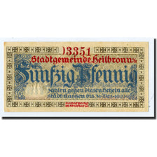 Billet, Allemagne, Heilbronn, 50 Pfennig, aigle, 1917, 1917-12-01, SPL