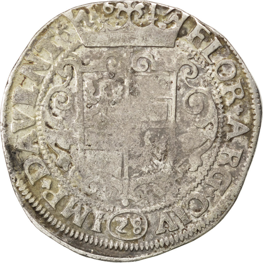 Paesi Bassi, DEVENTER, 28 Stuivers, Florin, 1617, MB+, Argento, KM:24, Delmon...
