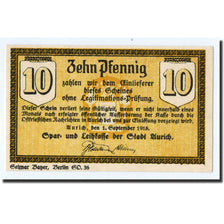 Biljet, Duitsland, Aurich, 10 Pfennig, Ecusson, 1918, 1918-09-01, SPL