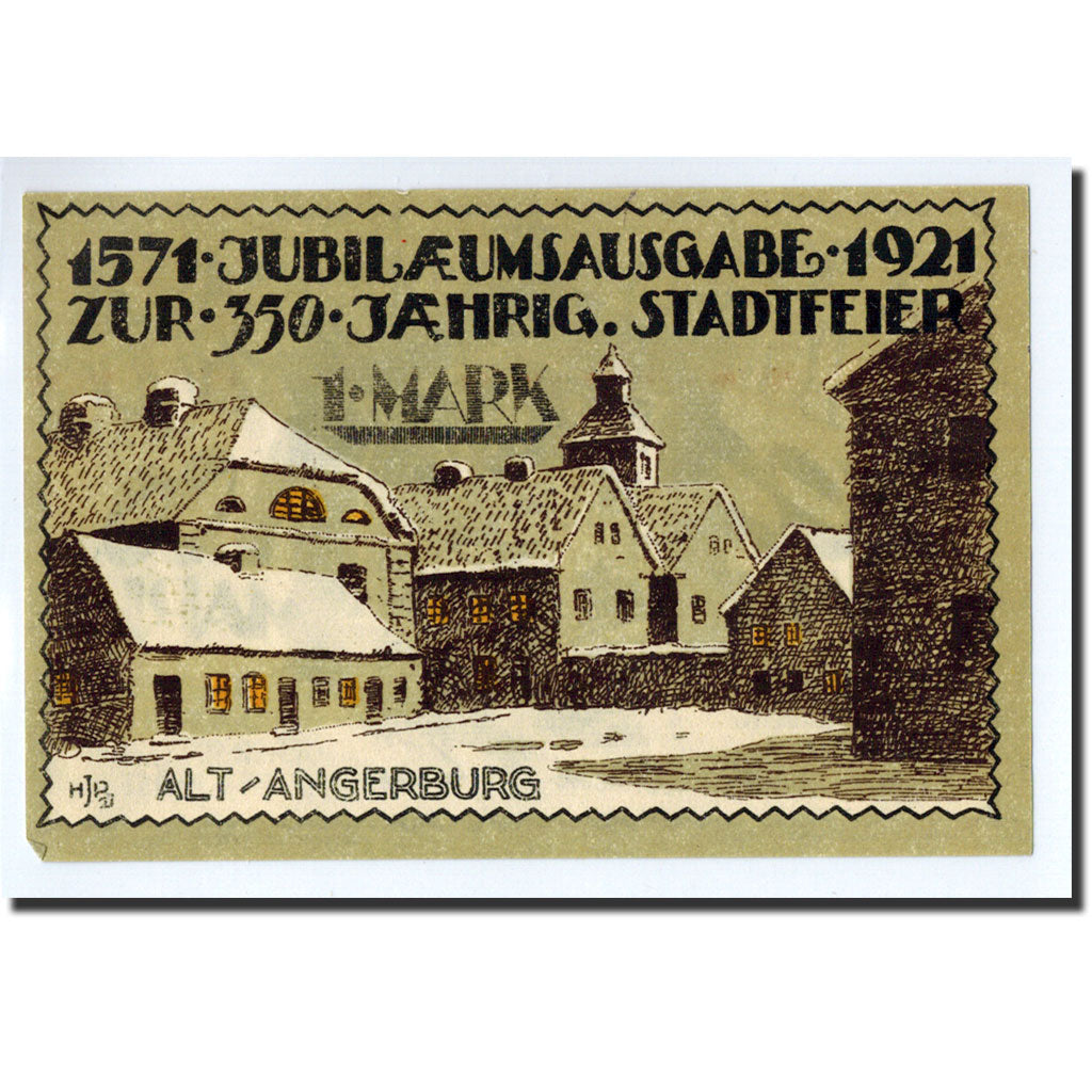 Banknote, Germany, Angerburg, 1 Mark, Ecusson, 1921, UNC(63), Mehl:33.1