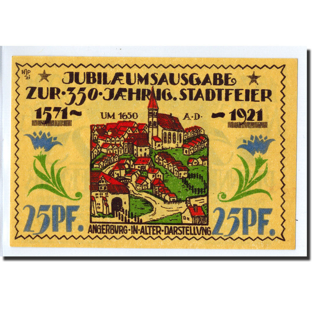 Banknote, Germany, Angerburg, 25 Pfennig, Ecusson, 1921, UNC(63), Mehl:33.1