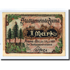 Banknote, Germany, Auma, 1 Mark, personnage, 1921, 1921-04-01, UNC(63)