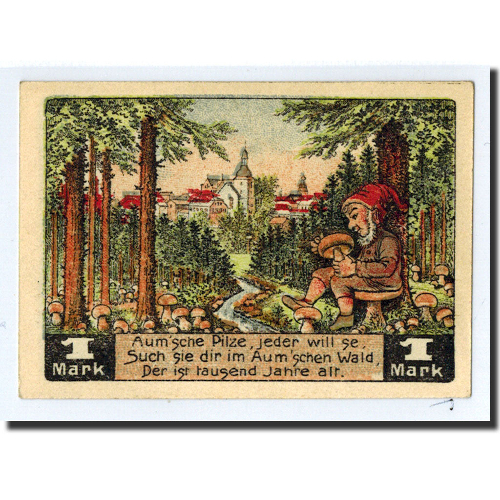 Banknote, Germany, Auma, 1 Mark, personnage, 1921, 1921-04-01, UNC(63)