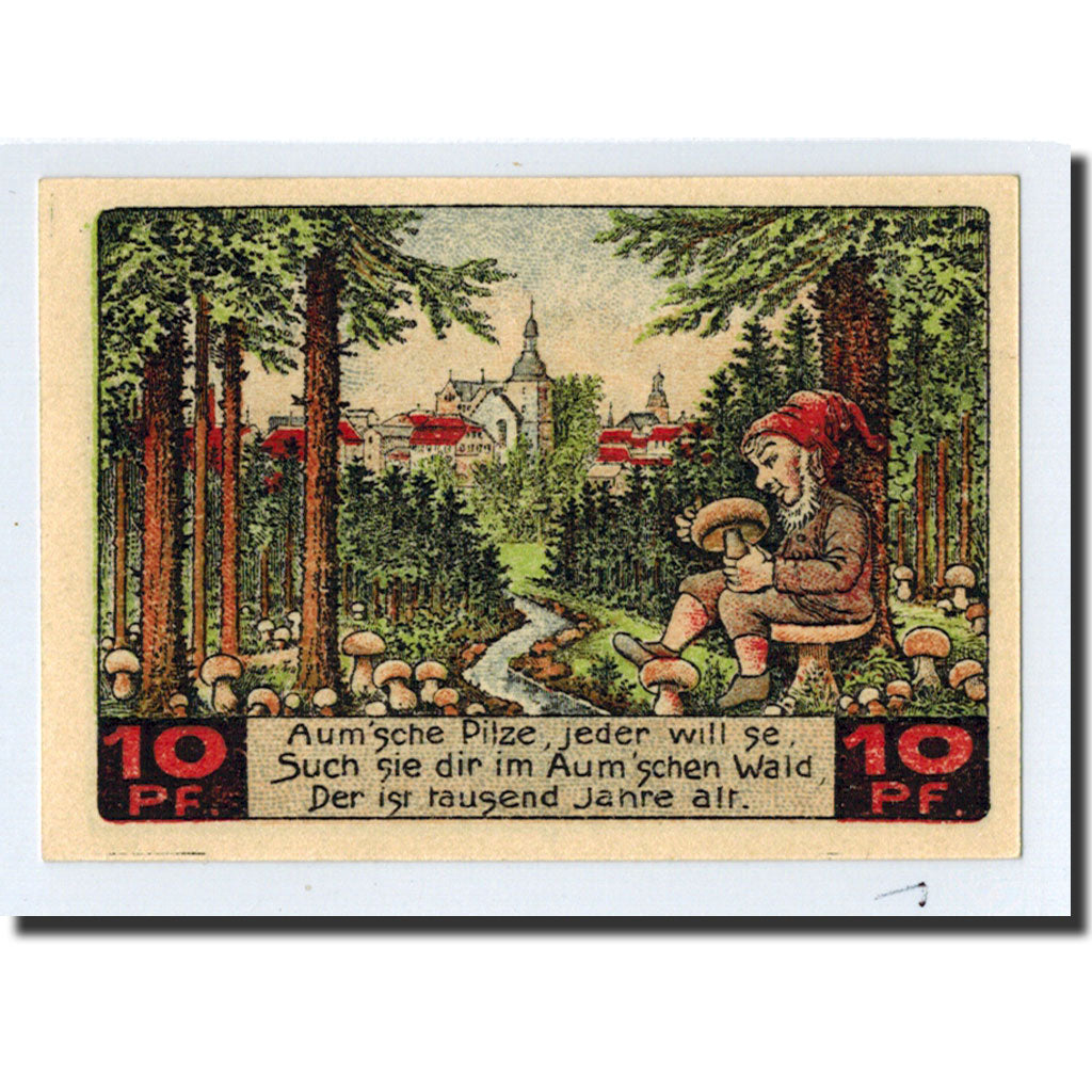 Banknote, Germany, Auma, 10 Pfennig, personnage, 1921, 1921-04-01, UNC(63)