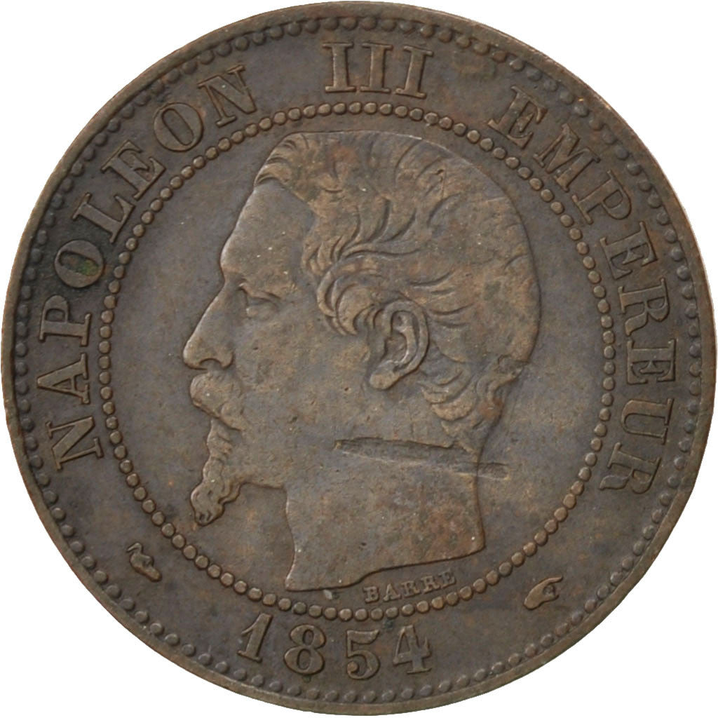 Second Empire, 2 Centimes Napoléon III tête nue, 1854 A, Paris, Gadoury 103