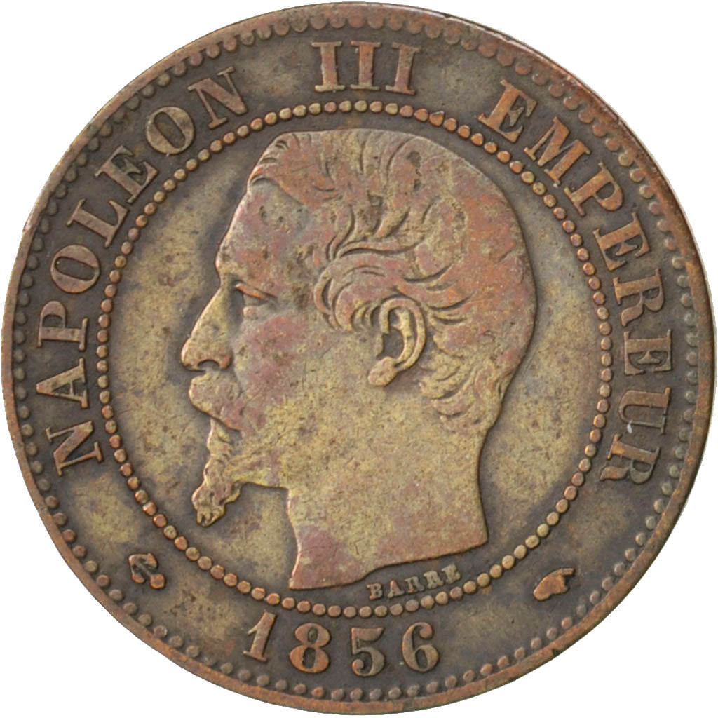 Second Empire, 2 Centimes Napoléon III tête nue, 1856 A, Paris, Gadoury 103