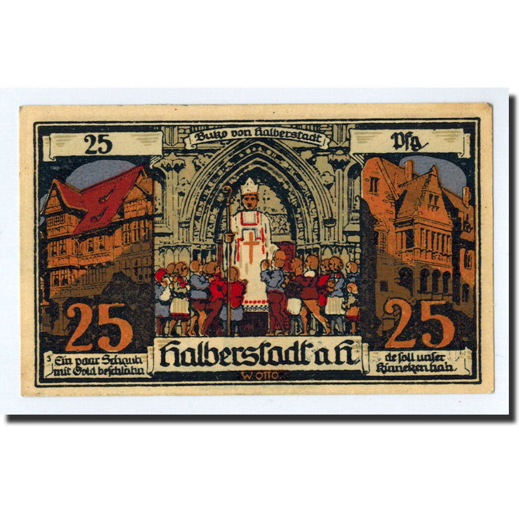 Billete, Alemania, Halberstadt, 25 Pfennig, personnage, 1921, 1921-04-27, SC