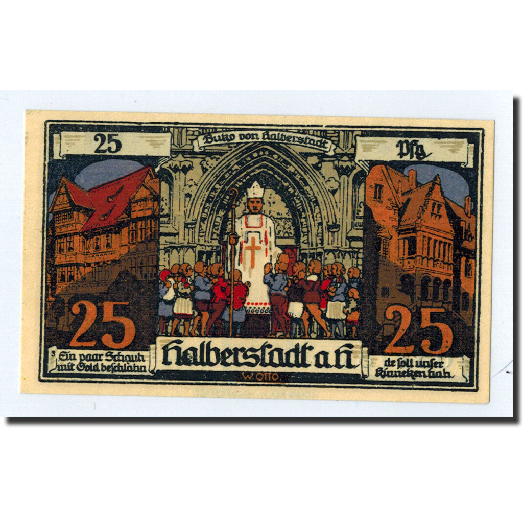 Geldschein, Deutschland, Halberstadt, 25 Pfennig, personnage 1, 1921