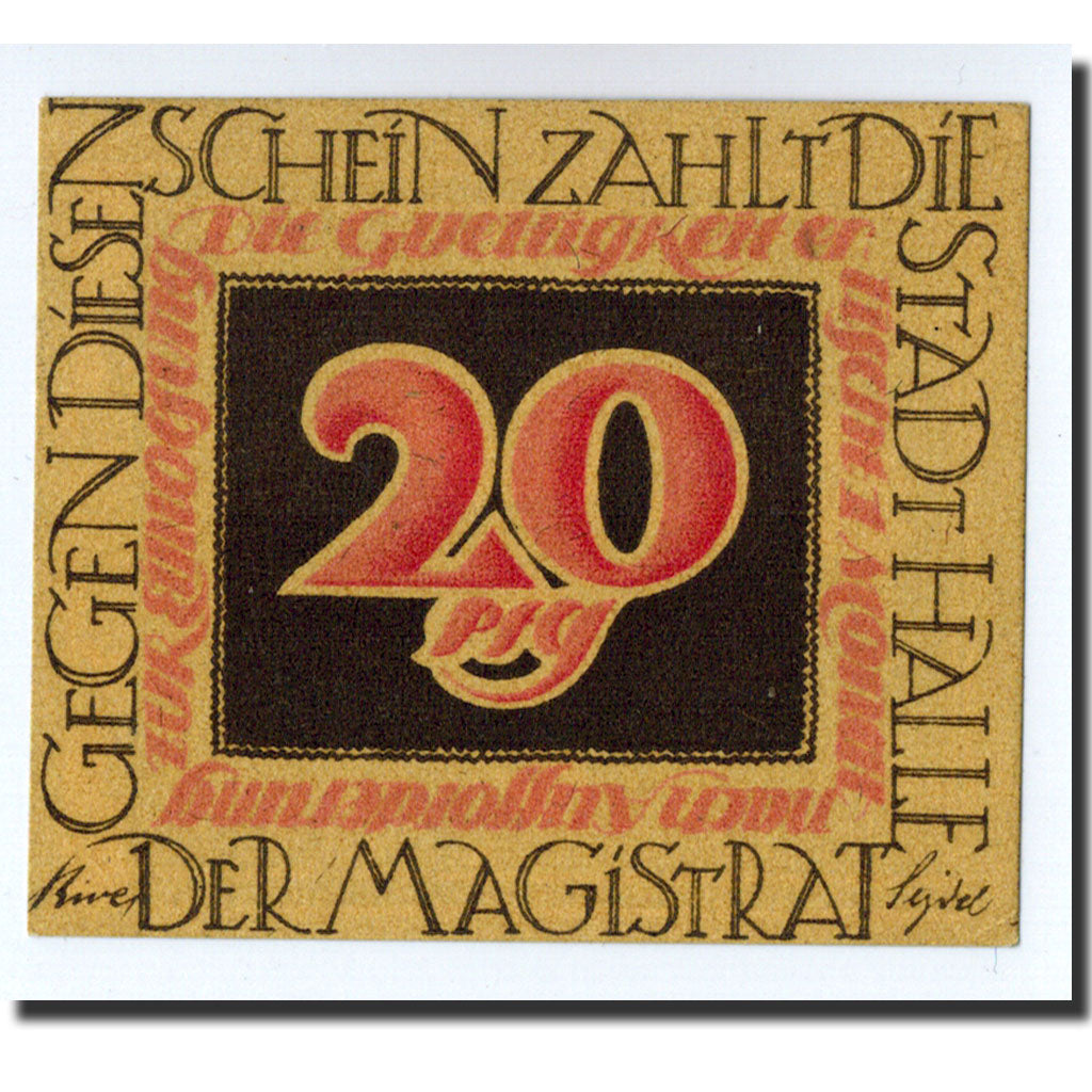 Banknote, Germany, Halle a.d. Saale, 20 Pfennig, portrait, O.D, UNC(63)
