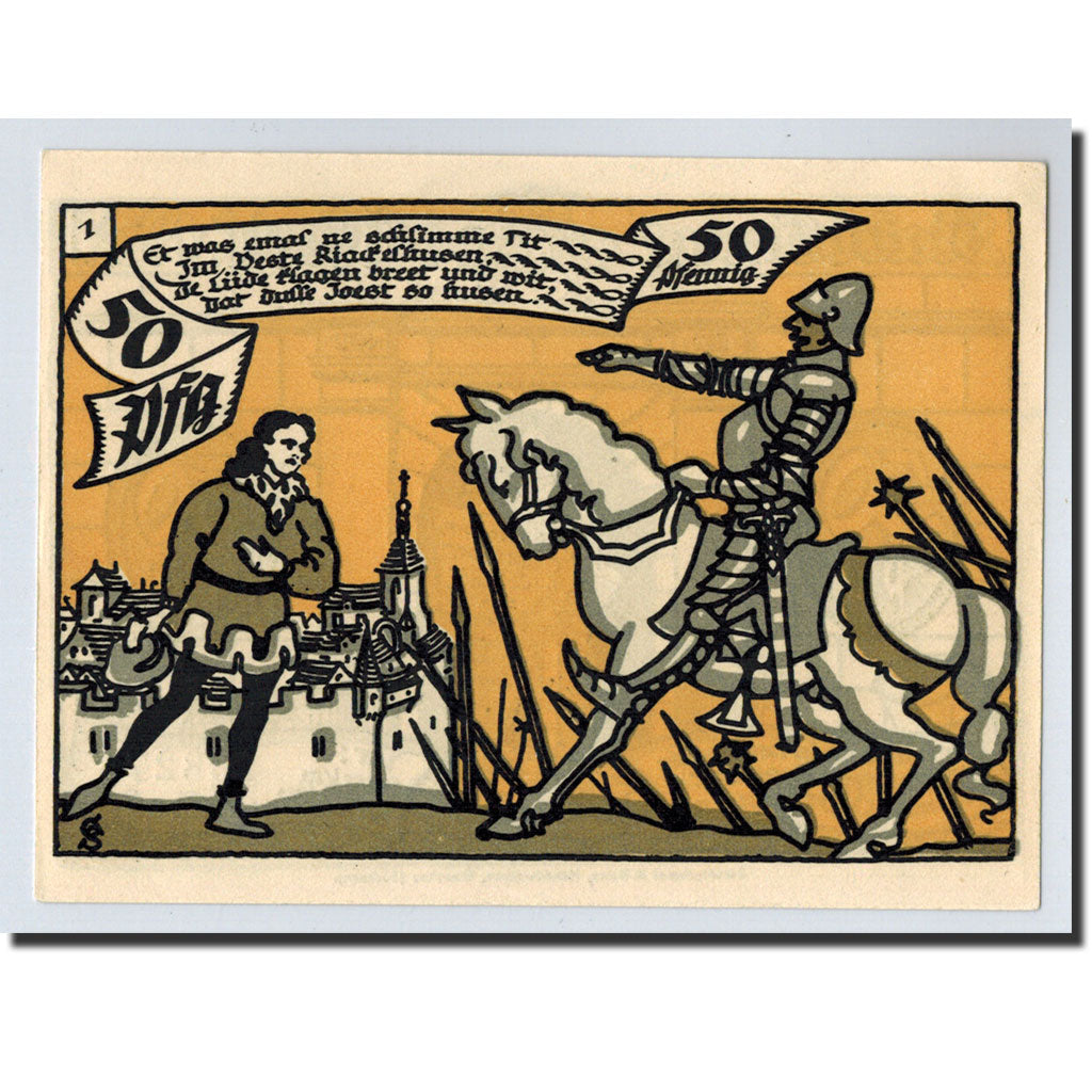 Banknote, Germany, Herne, 50 Pfennig, personnage 1, 1921, 1921-07-01, UNC(63)