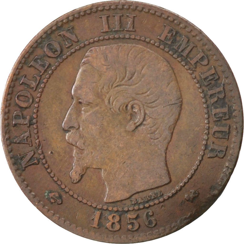 Moneda, Francia, Napoleon III, Napoléon III, 2 Centimes, 1856, Rouen, BC+