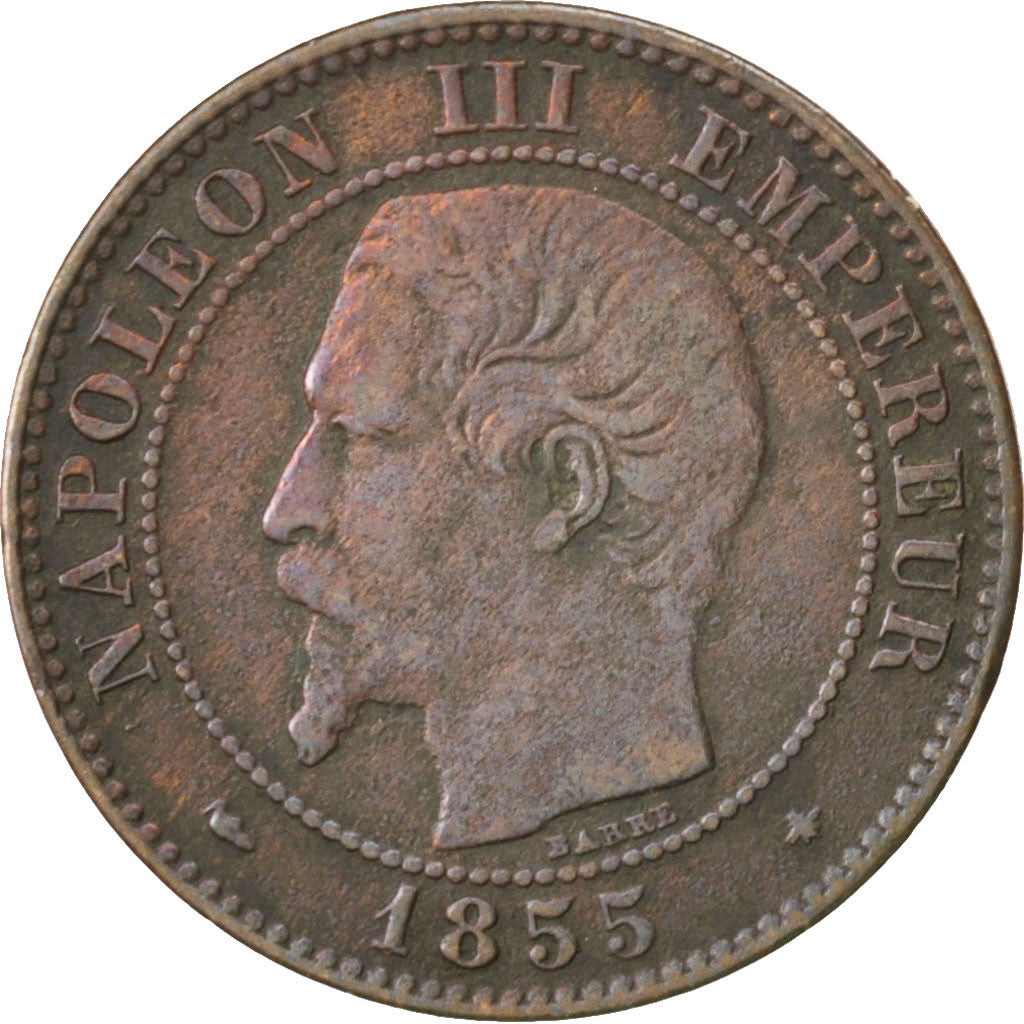 Monnaie, France, Napoleon III, Napoléon III, 2 Centimes, 1855, Strasbourg, TB+