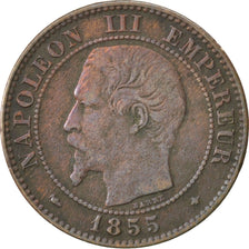 Monnaie, France, Napoleon III, Napoléon III, 2 Centimes, 1855, Strasbourg, TB+
