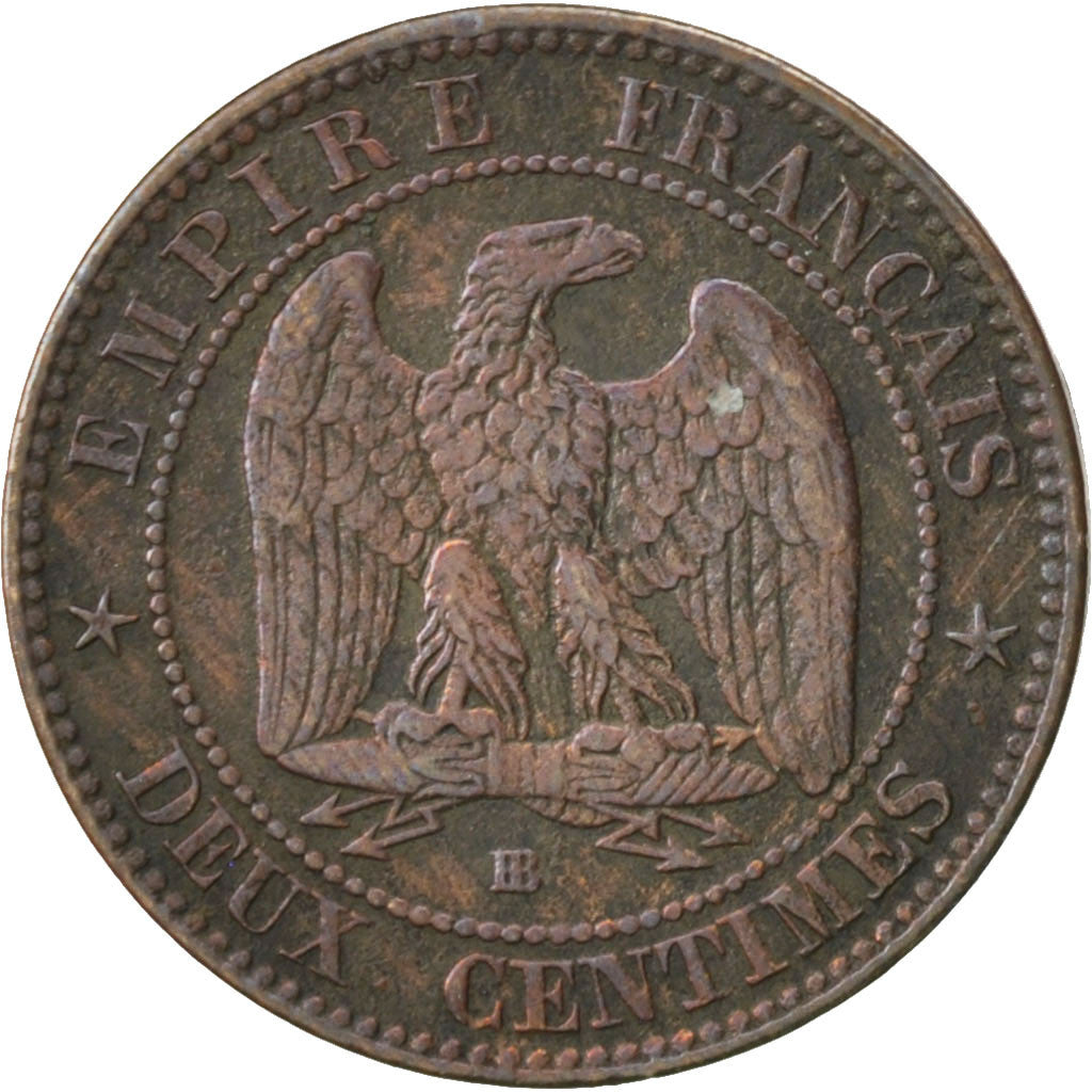 Monnaie, France, Napoleon III, Napoléon III, 2 Centimes, 1855, Strasbourg, TB+