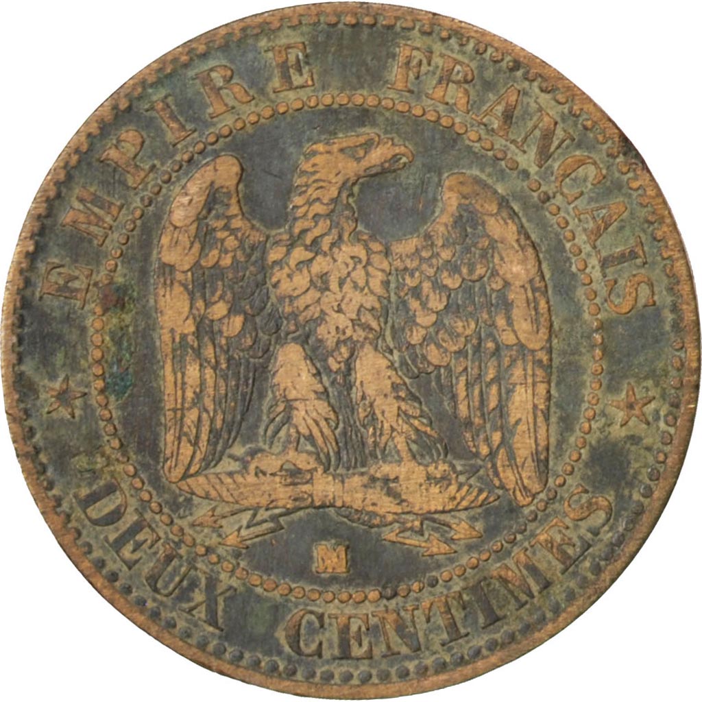 Monnaie, France, Napoleon III, Napoléon III, 2 Centimes, 1856, Marseille, TB
