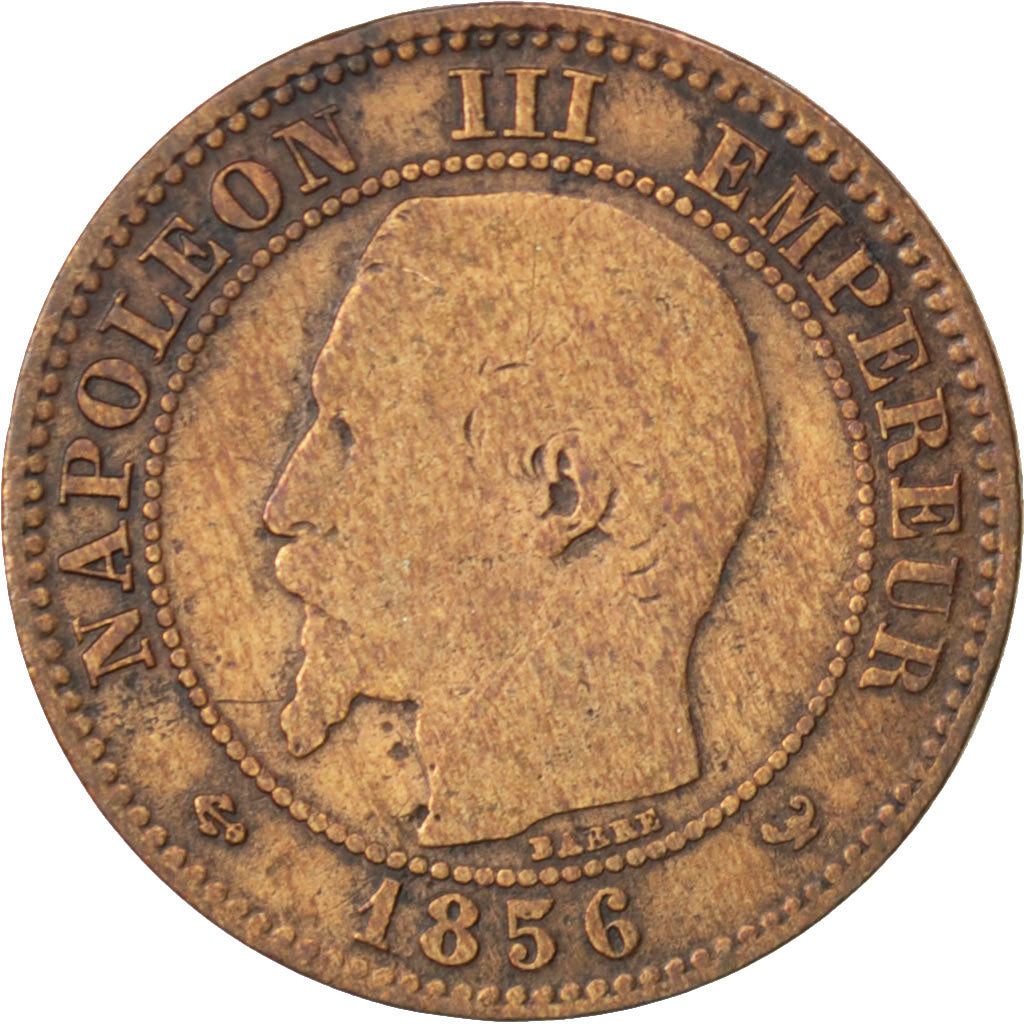 Moneda, Francia, Napoleon III, Napoléon III, 2 Centimes, 1856, Lille, BC
