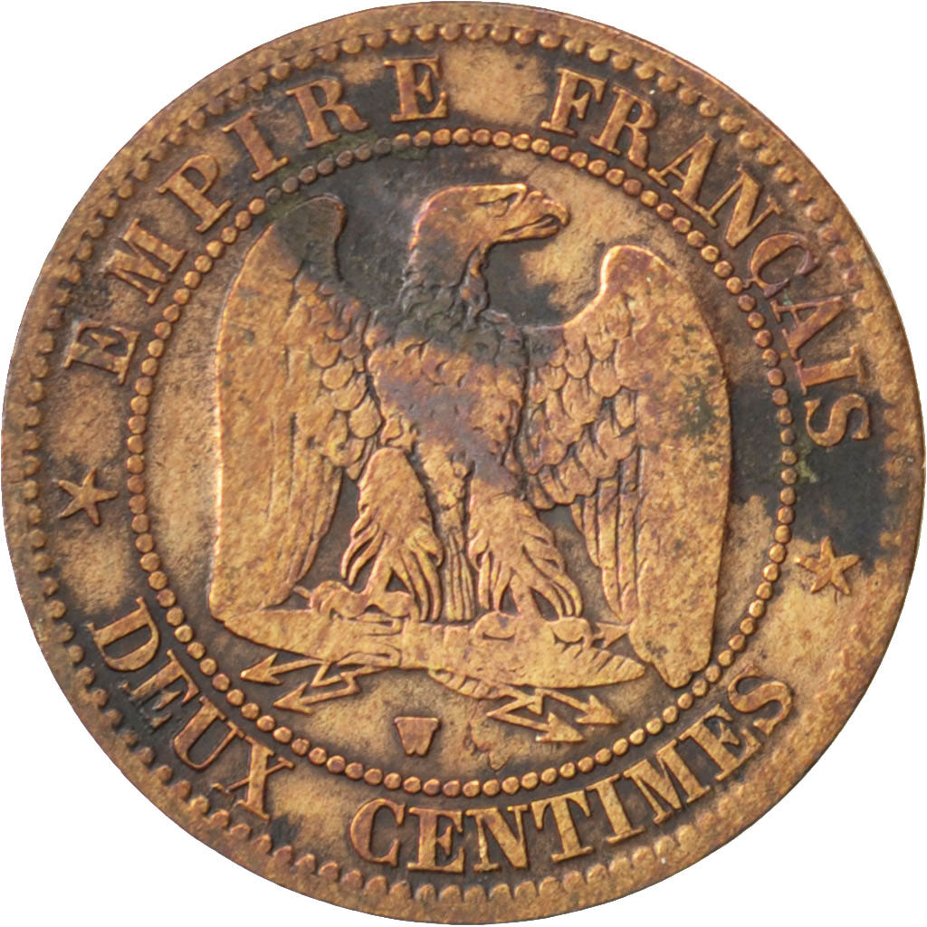 Moneda, Francia, Napoleon III, Napoléon III, 2 Centimes, 1856, Lille, BC