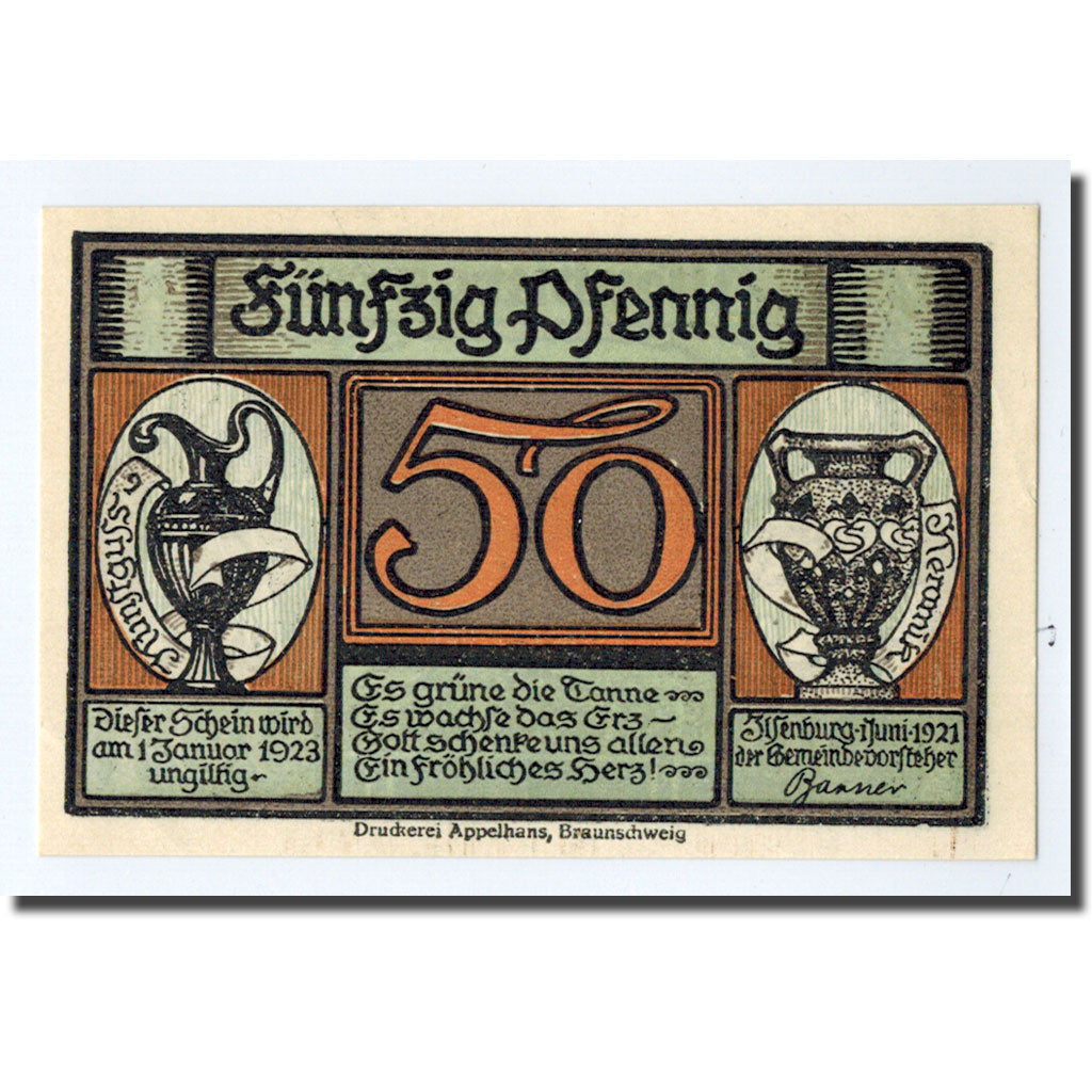 Banknote, Germany, Ilsenburg, 50 Pfennig, paysage 1, 1923, 1923-01-01, UNC(63)