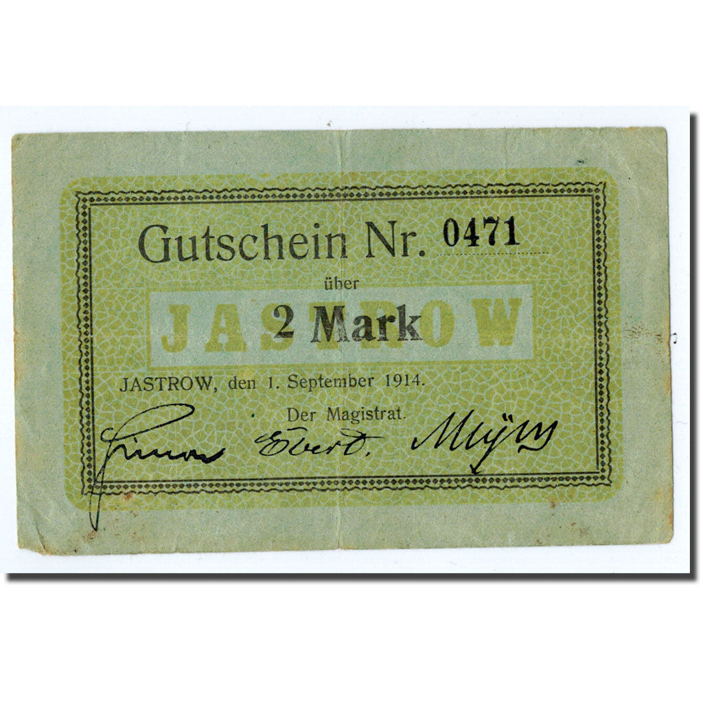 Banconote, Germania, Jastrow, 2 Mark, graphique, 1914, 1914-09-01, SPL