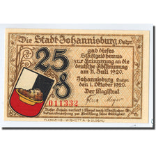 Banconote, Germania, Johannisburg, 25 Pfennig, manoir, 1920, 1920-10-01, SPL