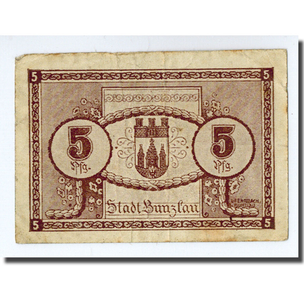 Banknote, Germany, Bunzlau, 5 Pfennig, Ecusson, 1919, 1919-11-20, UNC(63)