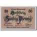Biljet, Duitsland, Bayreuth, 50 Pfennig, Monument, 1918, 1918-10-22, SPL