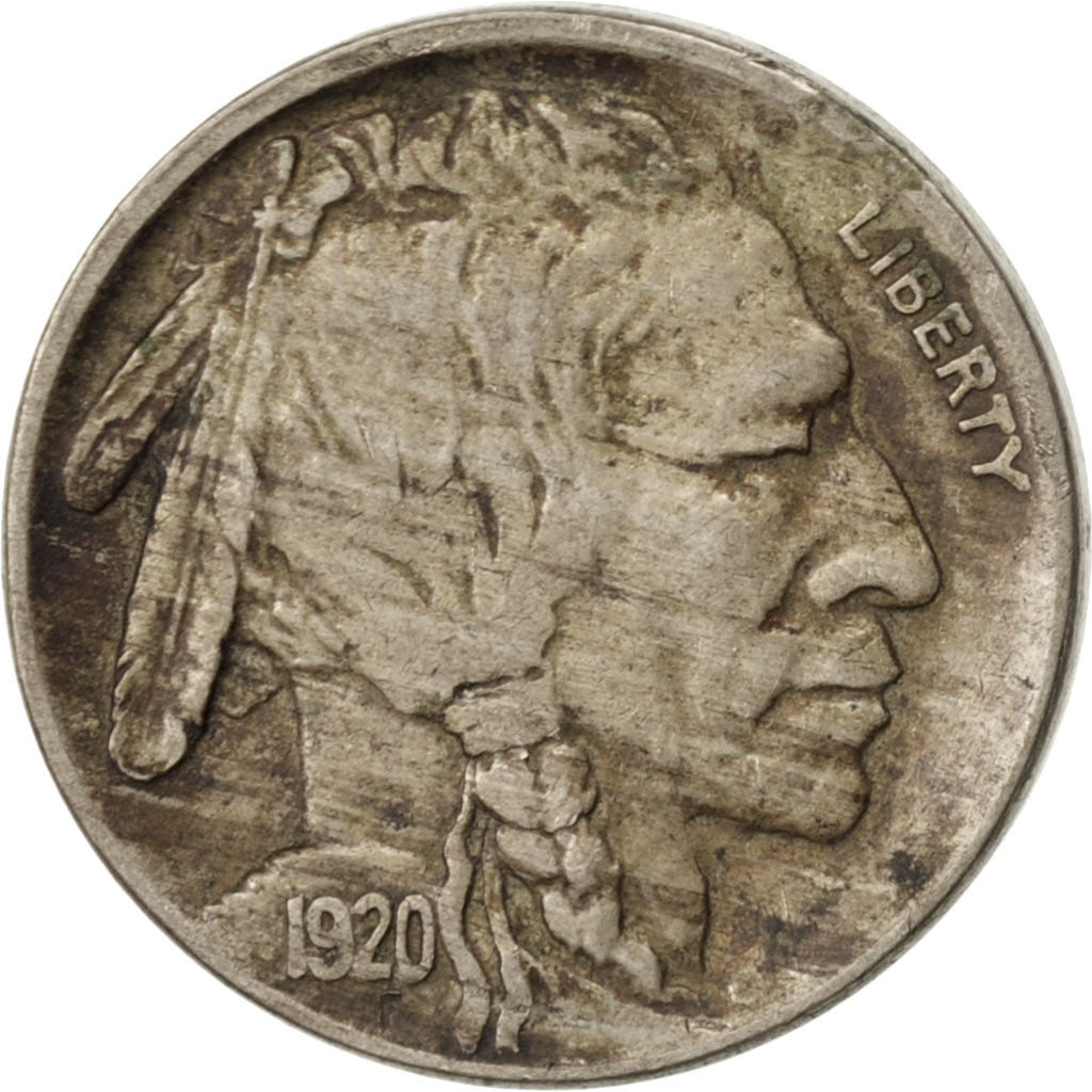 UNITED STATES, Buffalo Nickel, 5 Cents, 1920, U.S. Mint, KM #134, EF(40-45),...
