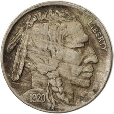 UNITED STATES, Buffalo Nickel, 5 Cents, 1920, U.S. Mint, KM #134, EF(40-45),...