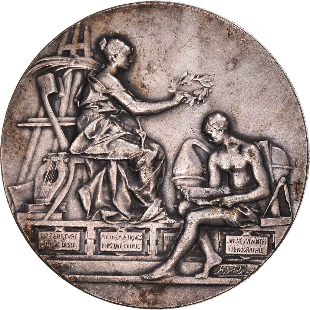 France, Medal, Enseignement, Arts & Culture, Rivet, EF(40-45), Silvered bronze