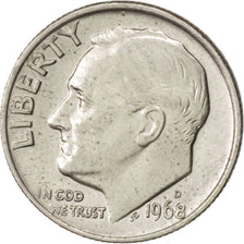 Stati Uniti, Roosevelt Dime, Dime, 1968, U.S. Mint, Denver, BB+, Rame ricoper...