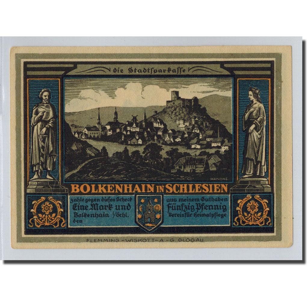 Billet, Allemagne, Bolkenhain, 1.5 Mark, paysage, O.D, SPL, Mehl:137.2