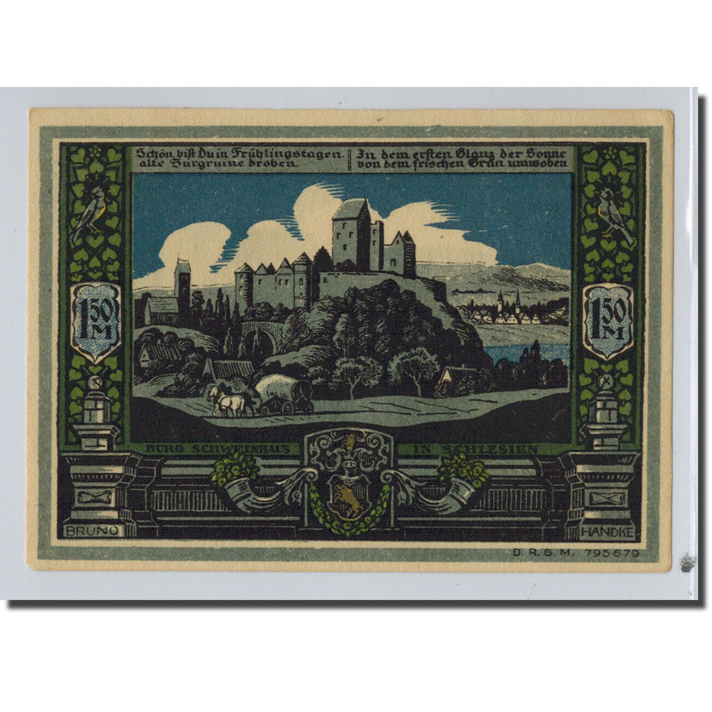 Billet, Allemagne, Bolkenhain, 1.5 Mark, paysage, O.D, SPL, Mehl:137.2