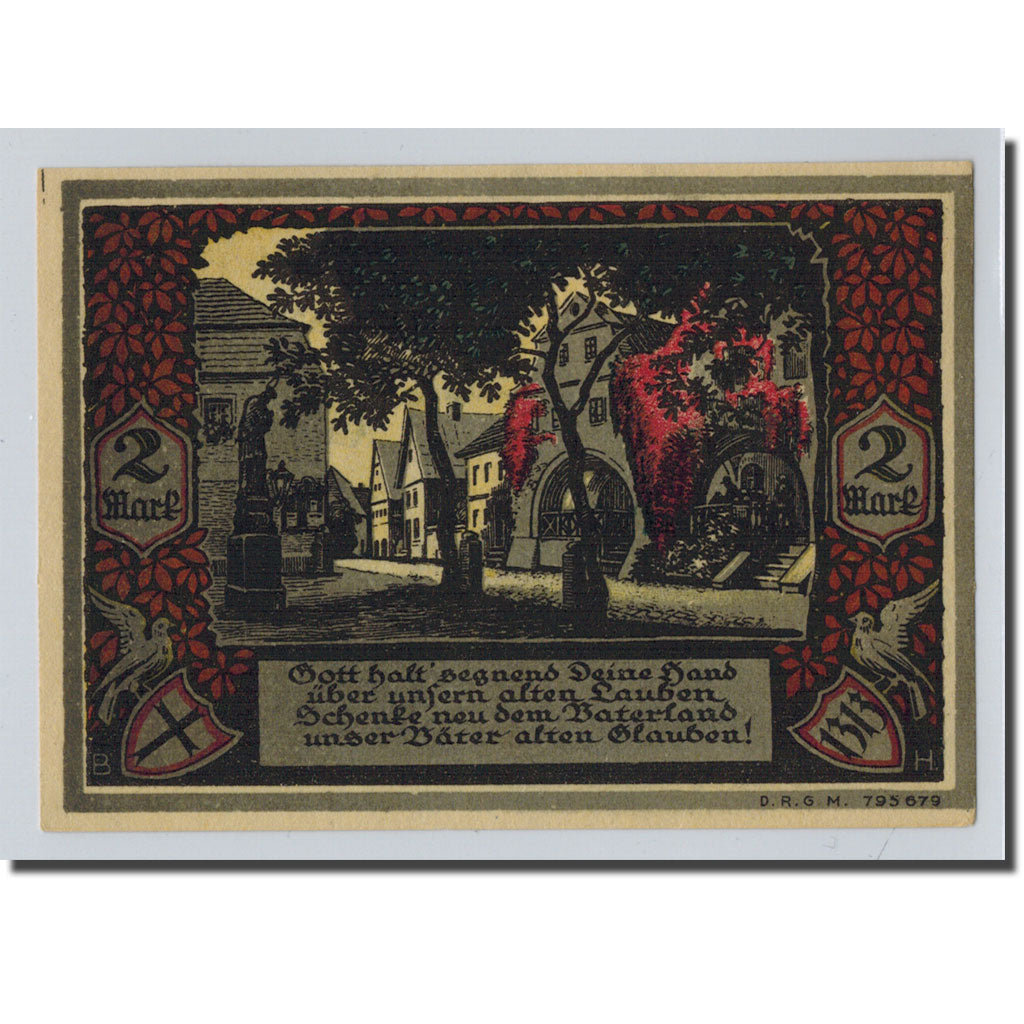 Banknote, Germany, Bolkenhain, 2 Mark, paysage, O.D, UNC(63), Mehl:137.2