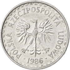 Pologne, 1 Zloty, 1986, Varsovie, KM 49.2