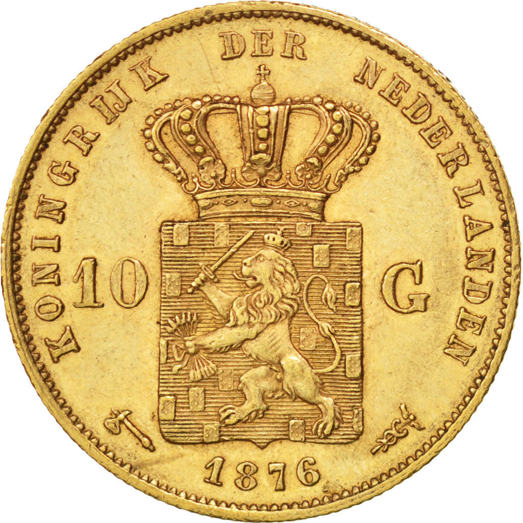 Pays-Bas, William III, 10 Gulden, 1876, KM 106