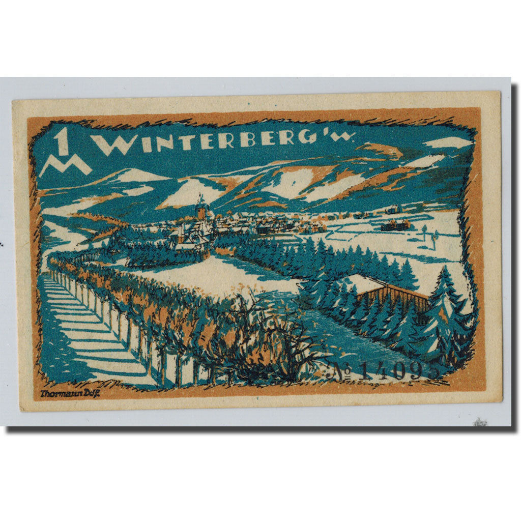 Banknote, Germany, Winterberg, 1 Mark, paysage, O.D, UNC(63), Mehl:1435.2