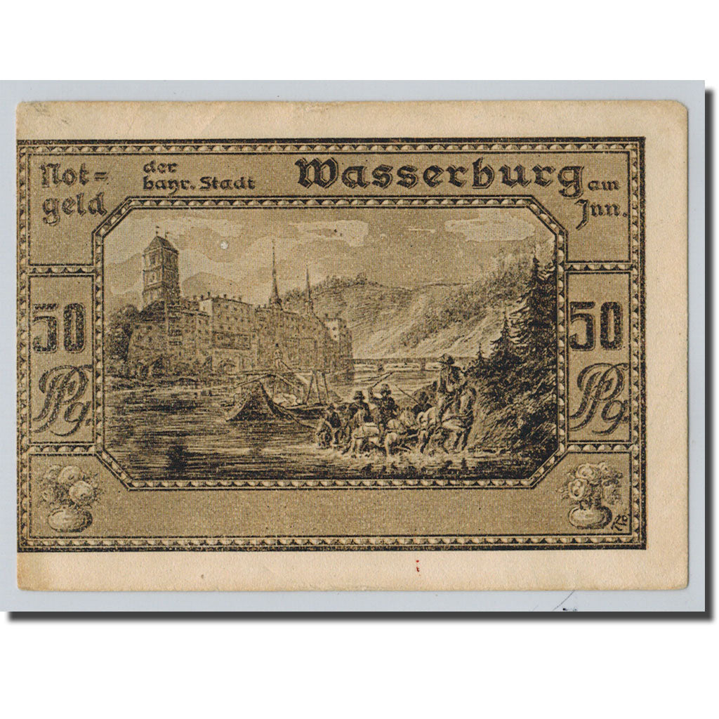Banconote, Germania, Wasserburg, 50 Pfennig, paysage, 1920, 1920-10-01, SPL