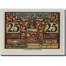 Banknote, Germany, Wohlau, 25 Pfennig, manoir, 1921, 1921-04-01, UNC(63)
