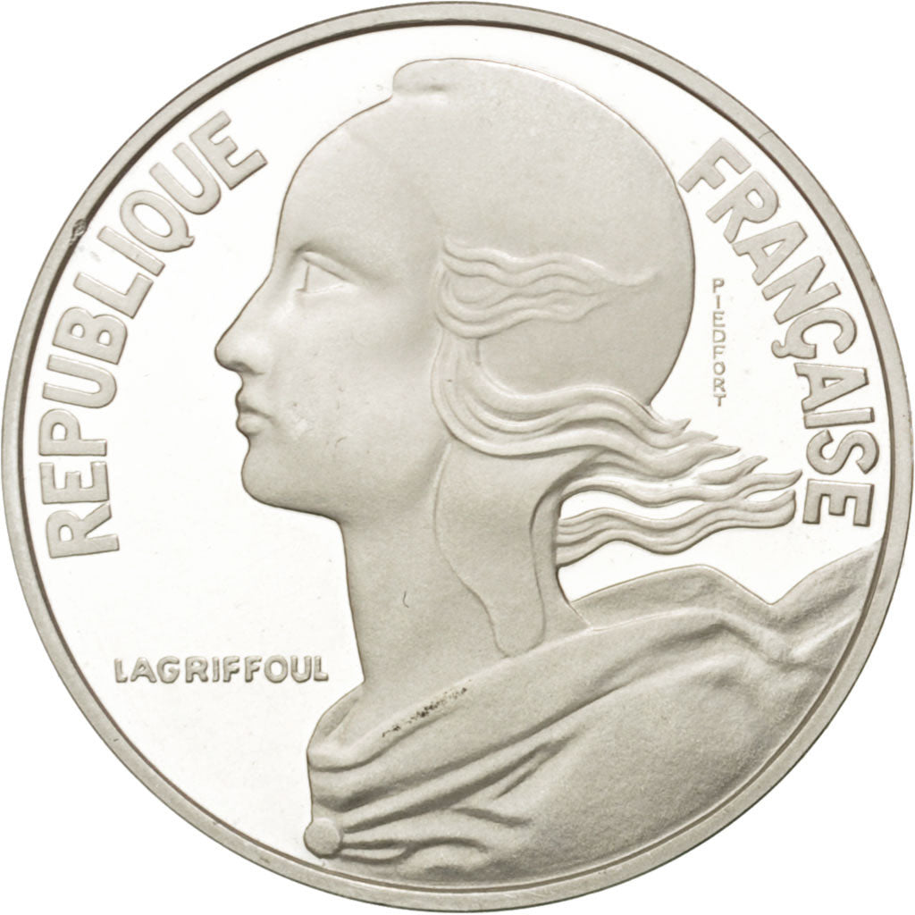 Vème République, 20 Centimes Marianne, 1989, Piéfort Argent, KM P693