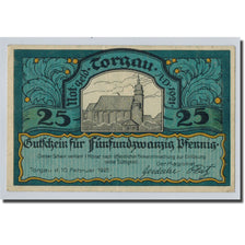 Banknote, Germany, Torgau, 25 Pfennig, Eglise, 1921, 1921-02-10, UNC(63)
